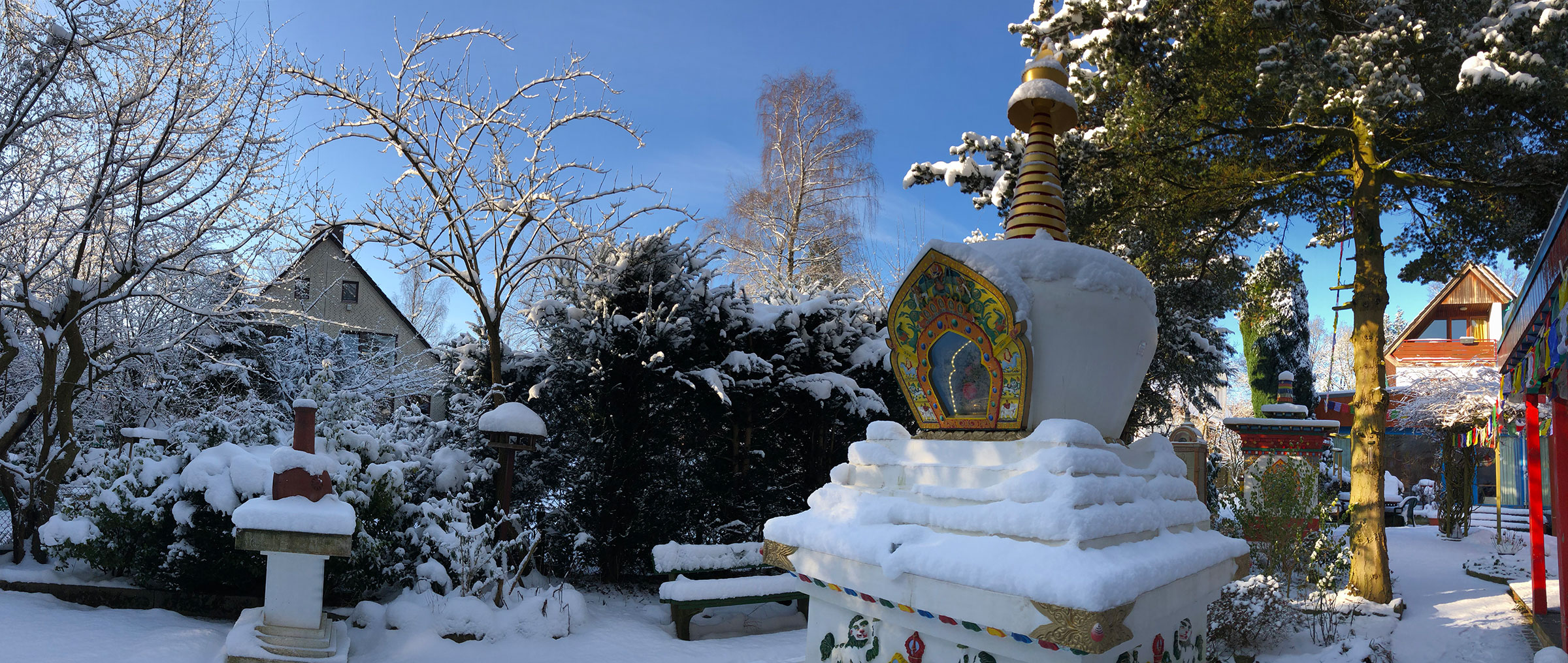 standort berne garten stupa schnee